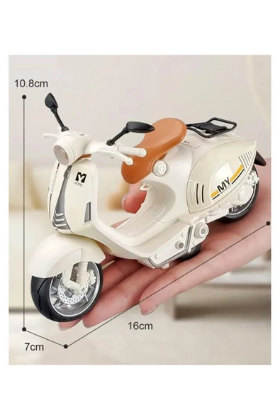 Vespa Motosiklet Çek Bırak Die-Cast VP | Sesli ve Işıklı 1:10 Ölçek ürün görseli