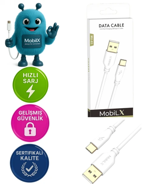MobiLX MU-03 3.4A Bakır Uç Silikon USB to Type-C Şarj ve Data Kablosu (1m) - 1
