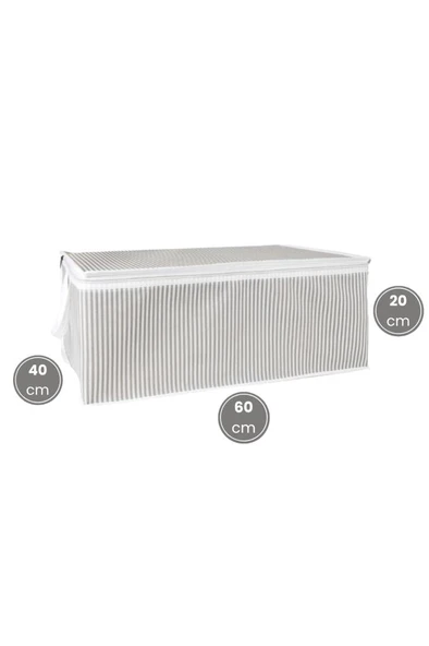 3’lü Baskılı Baza Hurcu Seti, Yatak Kanepe Altı Yastık Kıyafet Çamaşır Düzenleyici (60x40xcm) 3 Adet - Resim 2