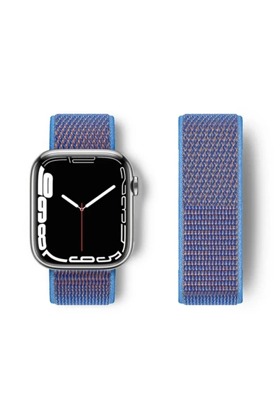 Apple Watch 42mm Hasırlı Cırtcırtlı Kordon - Mor - 1