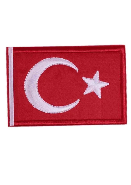 Aplike Ütü İle Yapışan Türk Bayrağı Dikdörtgen Arma 6x4 cm ürün görseli
