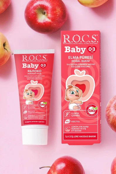 R.O.C.S.Baby Diş Macunu 35ml 0-3 Yaş Elma - 8