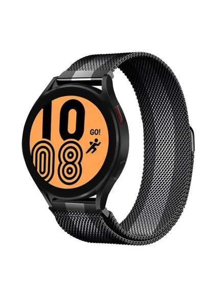 Samsung Galaxy Watch 4 Metal Mıknatıslı Kordon - Siyah-Beyaz