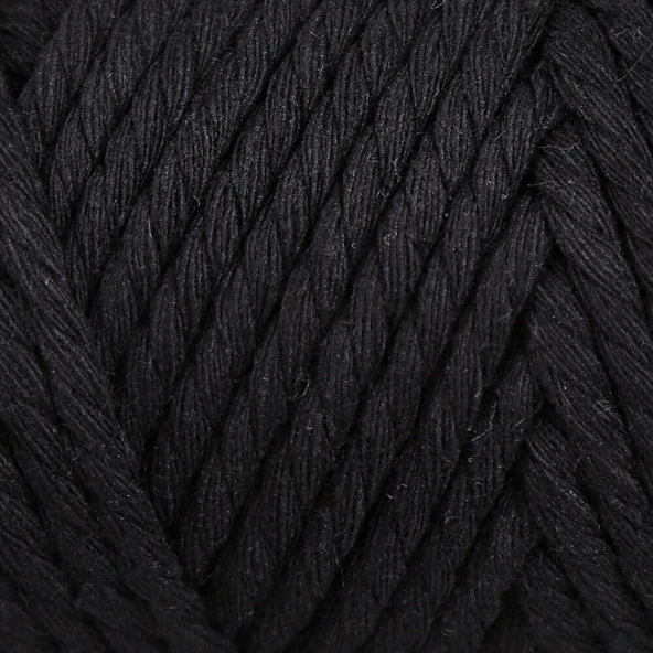 Loren Decor 3 Büküm Makrome İpi Siyah - L006 - Resim 2