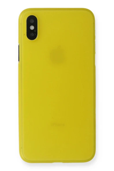iPhone XS Max Kılıf PP Ultra İnce Kapak - Sarı - 1