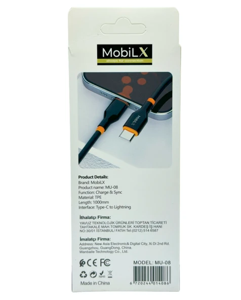 MobiLX MU-08 27W PD Silikon Type-C to Lightning Hızlı Şarj ve Data Kablosu (1m) - 3
