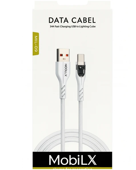 MobiLX 3.4A Hızlı Şarj USB to Type-C Hasır Kablo – Entegre Görünümlü Işıklı - 2