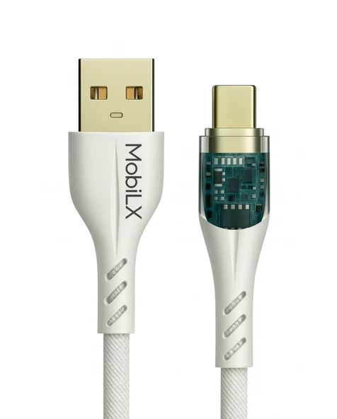MobiLX 3.4A Hızlı Şarj USB to Type-C Hasır Kablo – Entegre Görünümlü Işıklı - 3