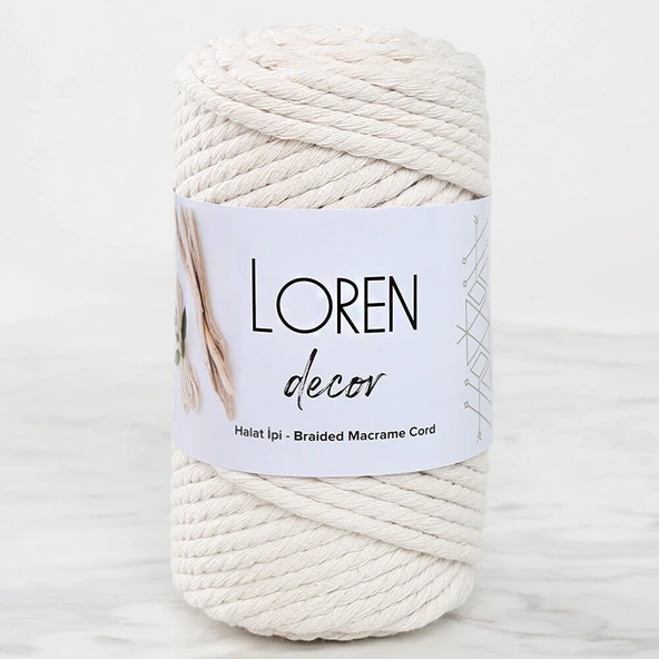 Loren Decor 3 Büküm Makrome İpi Krem- L002 ürün görseli