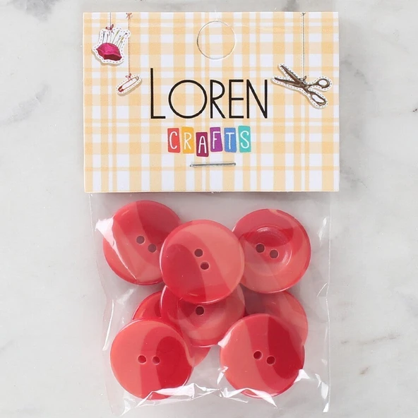 Loren Crafts 8'li Düğme Kırmızı - 1128 ürün görseli