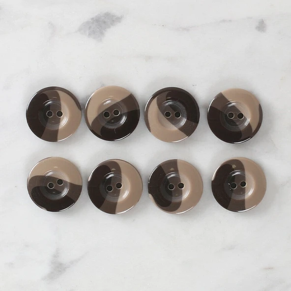 Loren Crafts 8'li Düğme Kahverengi - 1139 - Resim 4