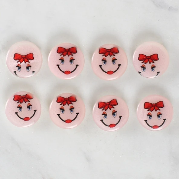 Loren Crafts 8'li Gülen Yüz Düğme - 1019 - Resim 2