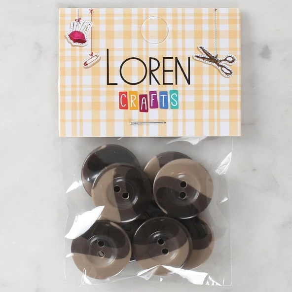 Loren Crafts 8'li Düğme Kahverengi - 1139 ürün görseli