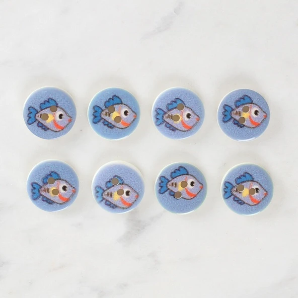 Loren Crafts 8'li Balık Düğme - 1158 - Resim 4