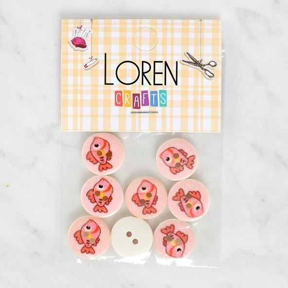 Loren Crafts 8'li Balık Düğme - 1159 ürün görseli