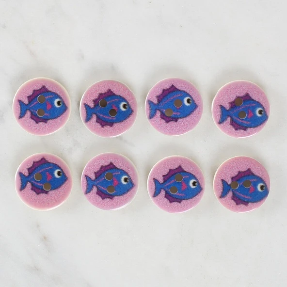 Loren Crafts 8'li Balık Düğme - 1163 - Resim 2