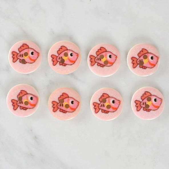 Loren Crafts 8'li Balık Düğme - 1159 - Resim 2