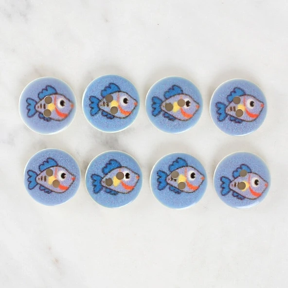 Loren Crafts 8'li Balık Düğme - 1180 - Resim 4