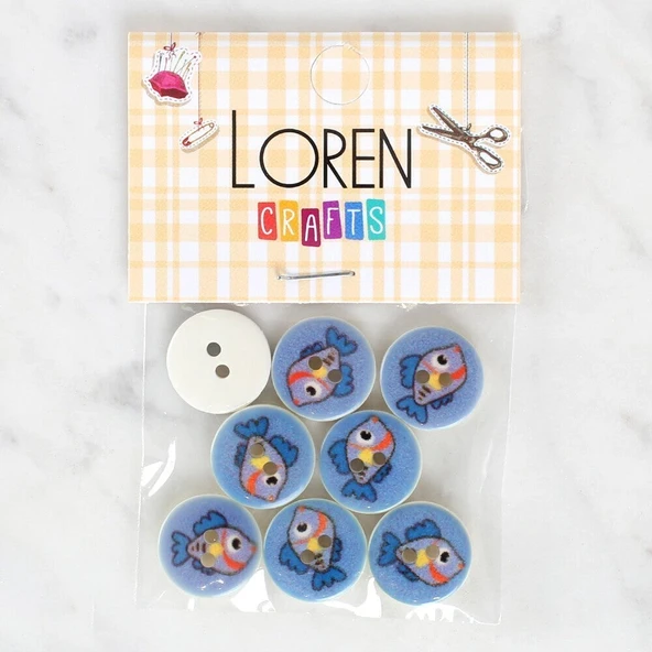 Loren Crafts 8'li Balık Düğme - 1180 - Resim 3