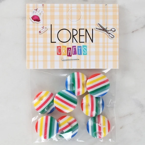 Loren Crafts 8'li Desenli Düğme - 1097 ürün görseli
