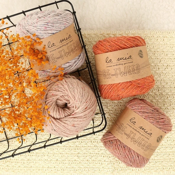 La Mia Re-Tweed Koyu Gri Melanj El Örgü İpi - L158 - 4