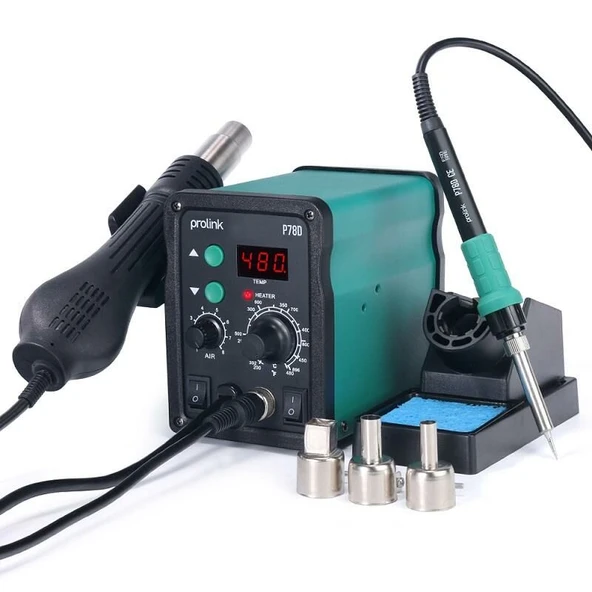 Prolink P78D Dijital Isı Ayarlı Hava Üfleme ve Havya İstasyonu P-78 D 740w (878D) - 1