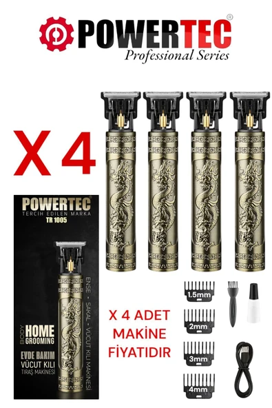 TR-1005 (4 ADET) Şarjlı Sakal Ense Vücut Lazer Epilasyon Öncesi Tıraş Makinesi