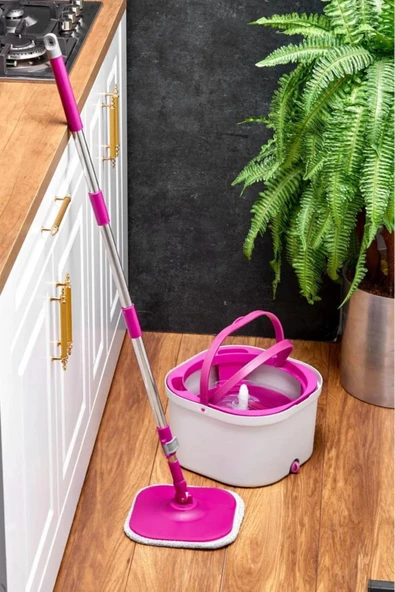 Çift Kovalı Otomatik Mop Temizlik Seti | Temiz & Kirli Su Ayrışmalı, Kendini Sıkan Mikrofiber Paspas ürün görseli