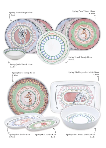 The Mia Spring 6 Kişilik Yemek Takımı 31 Parça Set 1 - Resim 2