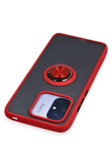 Xiaomi Redmi 12C Kılıf Montreal Yüzüklü Silikon Kapak - Kırmızı - 4