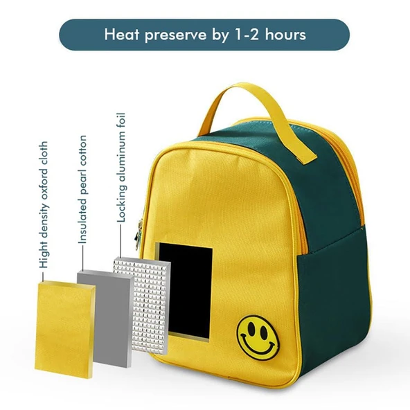 Valkyrie 4 Gözlü Paslanmaz Çelik Termal Çanta Okul, Piknik ve Seyahat İçin Taşınabilir Bento Kutusu - 5