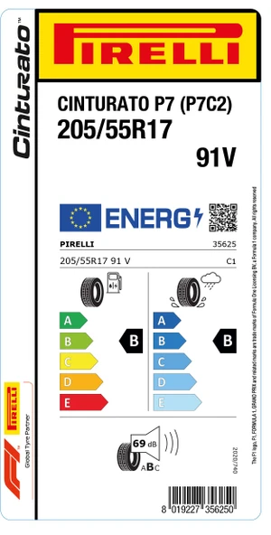 PİRELLİ 205/55R17 91V CINTURATO P7 (P7C2) - Resim 2