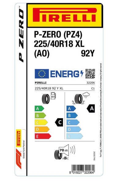 PİRELLİ 225/40R18 92Y XL P-ZERO (PZ4) (AO) - Resim 2