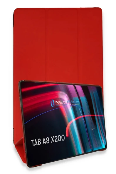 Samsung Galaxy X200 Tab A8 10.5 Kılıf Tablet Smart Kılıf - Kırmızı - 1