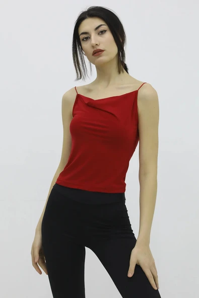 İp Askılı Bluz Kırmızı - P-019894 ürün görseli