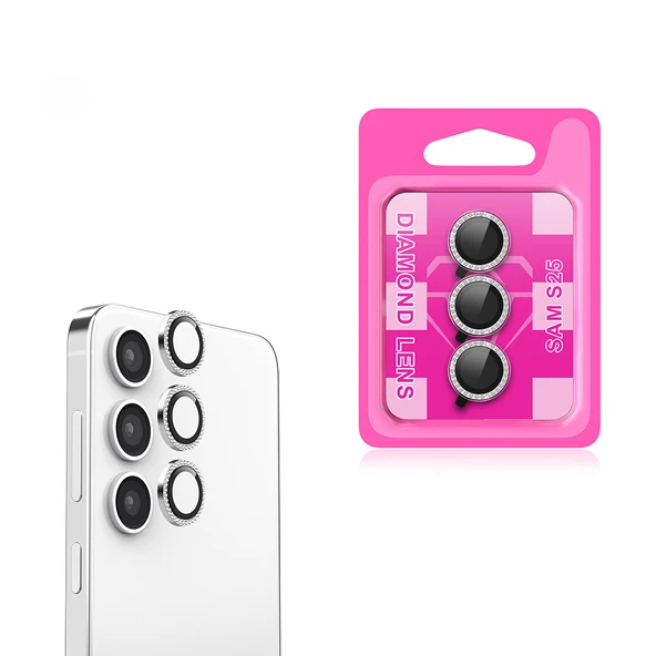 Zipax Samsung Galaxy S25 Kamera Lens Koruyucu Taşlı ZRCL-06 ürün görseli 1