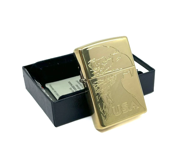 Zippo Amerikan Kartalı High Polish Brass Dizayn Çakmak ürün görseli 1