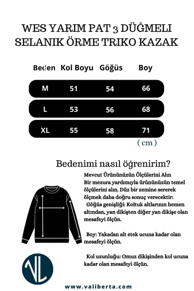 Wes Selanik Örgü 3 Düğmeli Yarım Pat Rahat Kalıp Erkek Triko Kazak - Füme - Resim 8