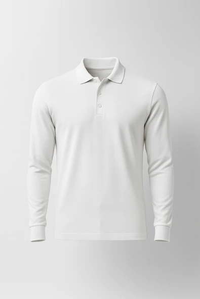 Ridley Regular Fit Doubleface Interlok Polo Yaka Erkek Sweatshirt - Beyaz ürün görseli 1