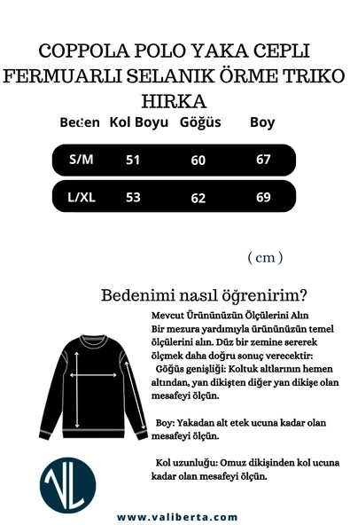 Coppola Selanik Örgü Polo Yaka Cepli Fermuarlı Rahat Kalıp Erkek Triko Hırka - Siyah - Resim 8