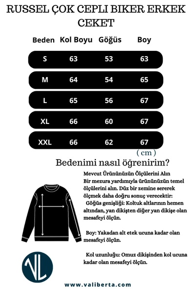 Russell Çok Cepli Biker Deri Görünümlü Erkek Ceket - Kahve - Resim 8