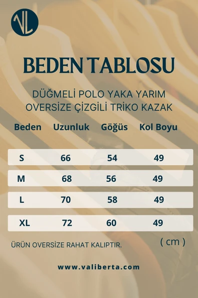 Düğmeli Polo Yaka Yarım Oversize Çizgili Triko Kazak - Yeşil - 5