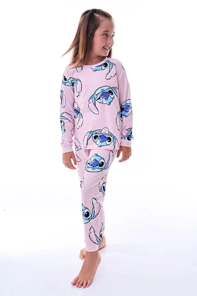 Cute Monster Desenli Kız Çocuk Pijama Takımı - 5