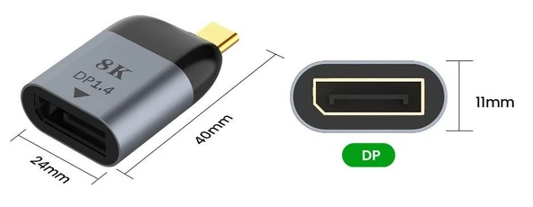 USB-C to Mini DisplayPort Dönüştürücü 1.4 8K 60Hz - 2
