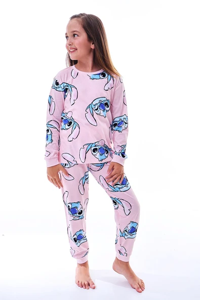 Cute Monster Desenli Kız Çocuk Pijama Takımı - 4