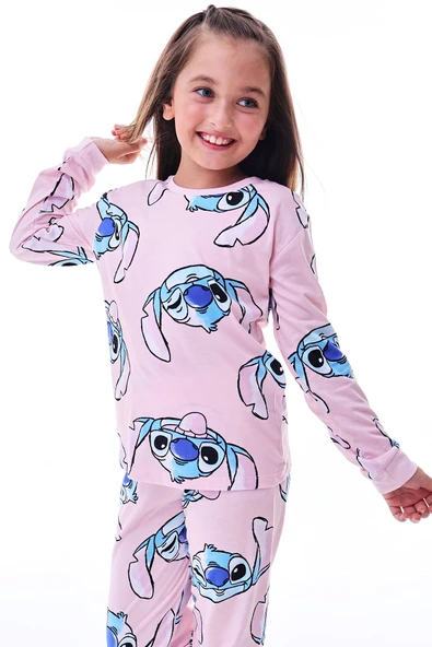 Cute Monster Desenli Kız Çocuk Pijama Takımı - 2