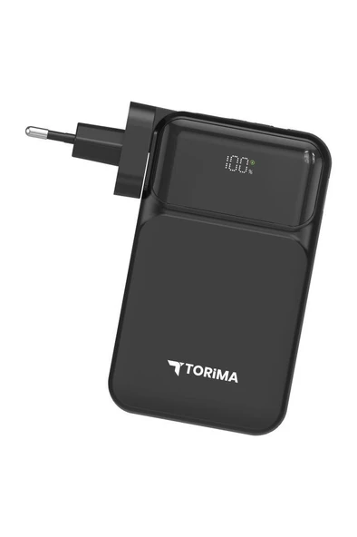 Torima TRM-1027 Siyah 20000 mAh Type-C + Lightning + USB  Taşınabilir 22,5 W Hızlı Şarj Dijital Göstergeli Powerbank - 4
