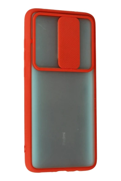 Xiaomi Redmi Note 8 Pro Kılıf Palm Buzlu Kamera Sürgülü Silikon - Kırmızı - 2
