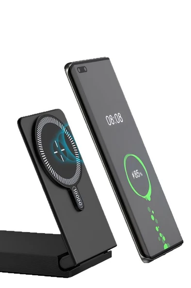 Torima TRM-1019 Siyah 10000 mAh  Mag Safe Type-C  + USB  Kablolu-Kablosuz Taşınabilir 22,5 W Hızlı Şarj Dijital Göstergeli Powerbank - Resim 4