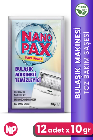 BULAŞIK MAKİNESİ TEMİZLEYİCİ TOZ BAKIM SAŞESİ (12 adet X 10gr)